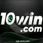 10 WIN Game mobile app showing slots, card games, and number prediction games